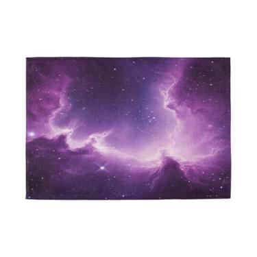 Imagem de Burbuja Jogo americano clareador roxo conjunto de 4, tapetes de mesa laváveis antiderrapantes, resistentes ao calor para cozinha, mesa de jantar, ambientes internos e externos