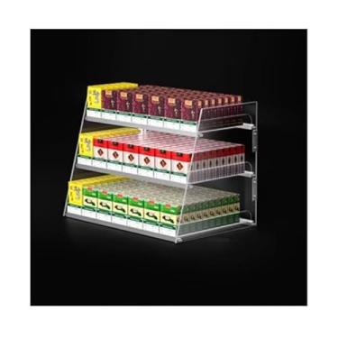 Imagem de Tabuleiro transparente para cigarros - 2024 Upgrade Trapézio Display Pusher Tray para charutos, organizador de varejo de parede/bancada, vários tamanhos (62 cm x 29 cm x 30 cm)