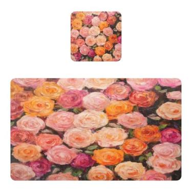 Imagem de Burbuja Jogo americano conjunto de 2, tapetes de mesa de cozinha antiderrapantes resistentes ao calor à prova d'água para mesa de jantar, lavável, 30 x 45 cm