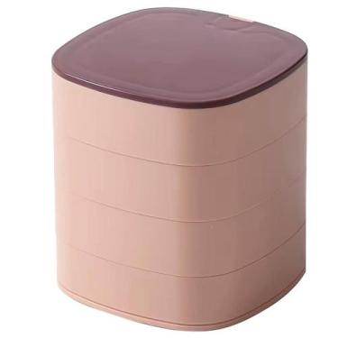 Imagem de Organizador Giratório 4 Andares Espelho P Maquiagem Jóias - Tesla Stor