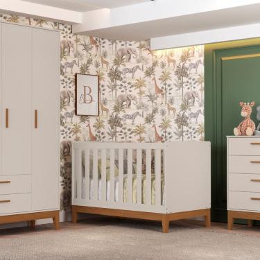 Imagem de Berço 2 em 1 em Mdf 133cm X 90cm Flip Areia Fosco