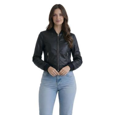 Imagem de Jaqueta Bomber Feminina Couro Fake Peluciada-Feminino