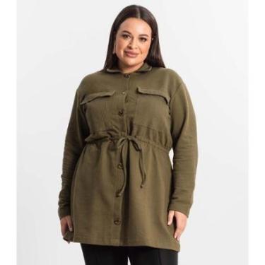 Imagem de Parka Feminina Plus Size Secret Glam Verde-Feminino