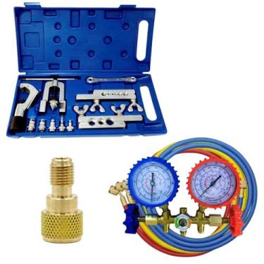 Imagem de Kit Refrigeração Flangeador Manifold R22 1 Adaptador R410a - Refrigera