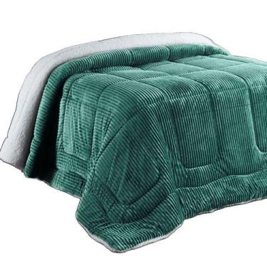 Imagem de Edredom Coberdrom Manta Canelada Pesado Queen - Esmeralda - 100% Polié