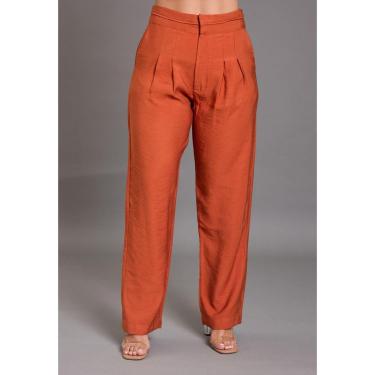 Imagem de Calça Pantalona Feminina com Pregas em Viscose Cor:;Tamanho:G;Idade:Adulto;Genero:Feminino-Feminino