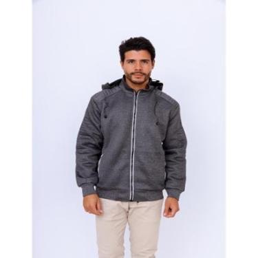 Imagem de Jaqueta Neoprene Masculina Forrada com Capuz Chumbo-Masculino