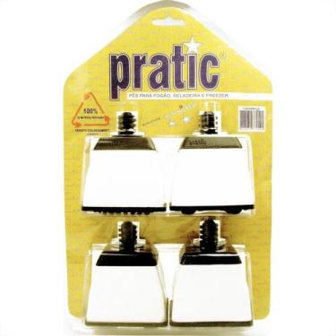 Imagem de Pe Geladeira/Fogao Plastico Quadrado Luxo Pratic Branco - MARVIPLAST