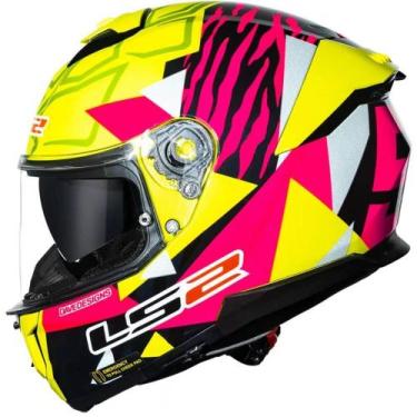 Imagem de Capacete LS2 Stream II FF808 Tiger Aldeguer Replica, 58, Amarelo/Rosa