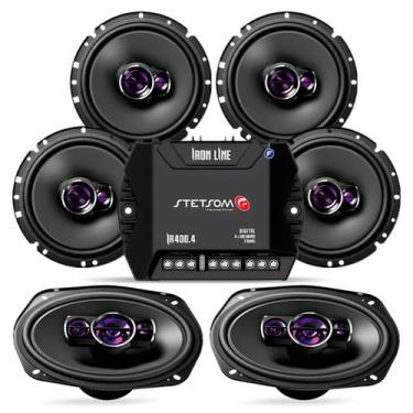 Imagem de Kit Som Automotivo Carro Alto Falantes Portas 6 Pol + 6x9 Polegadas Ta
