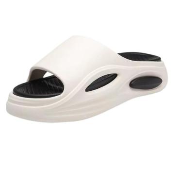 Imagem de Chinelo Slide Ortopédico Unissex - Smile, Offwhite, Preto, 36