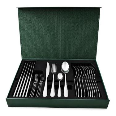 Imagem de Conjunto 24 Talheres Aço Inoxidável Prime Completo 6 Pessoas Acabament