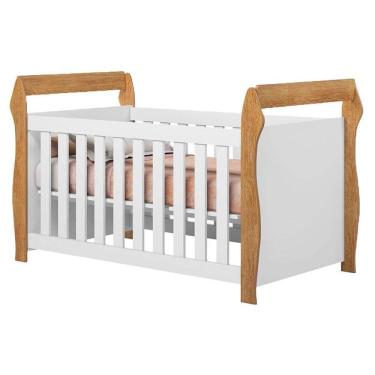 Imagem de Berço Americano Mini Cama Star Branco Amadeirado Acetinado - Tigus