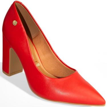 Imagem de Sapato Scarpin Vizzano Salto Alto Bloco Confortável 1285, Vermelho, 37