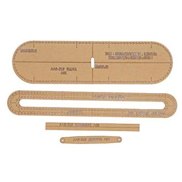 Imagem de Modelo acrílico de 4 peças para fazer carteira curta modelo DIY ferramenta chave caso couro artesanato padrão AAB 319 claro padrão estêncil mudança bolsa modelo acrílico para fazer um caso chave,