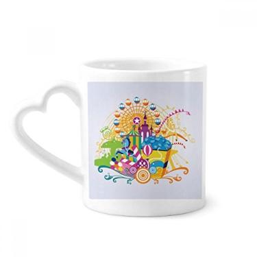 Imagem de Caneca de parque de diversões Castelo Roda gigante Caneca de café cerâmica copo de coração de vidro