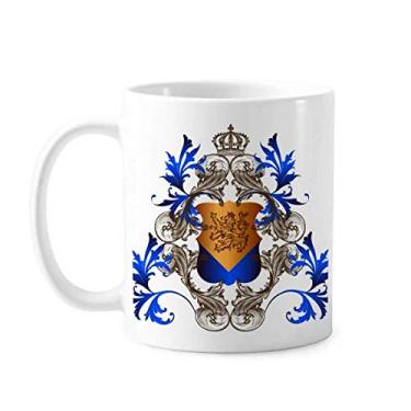Imagem de Caneca de cerâmica com emblema da coroa dos cavaleiros medievais da Europa cerâmica xícara de café porcelana louça
