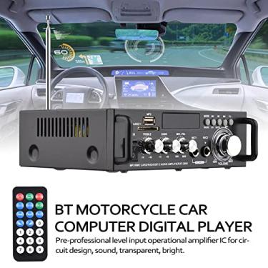 Imagem de 12V / 110V Mini Amplificr de Potência de Áudio 2CH 300W + 300W para Uso Doméstico BT Receptor de Áudio Digital AMP USB Slot para Cartão de Memória Leitor MP3 Digital Rádio FM Display LCD Ent