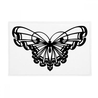 Imagem de DIYthinker Tapete antiderrapante para porta de banheiro com asa de babados e borboleta