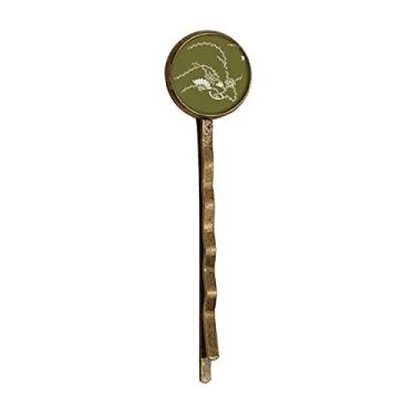 Imagem de Pino de cabelo retrô de metal com flor verde da cultura japonesa