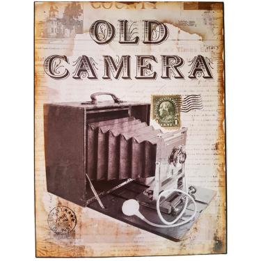 Imagem de Placa De Metal Vintage Old Camera
