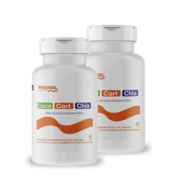 Imagem de Kit Com 2 - Óleo de Coco + Óleo de Cartamo + Óleo de Chia (Ômega 3, 6 e 9) 60 Caps de 1000mg Promel