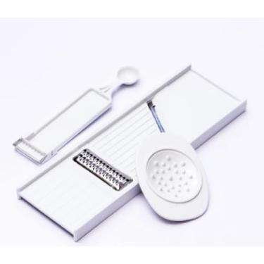 Imagem de Kit 4 em 1 - Descascador Boleador e Cortador Ralador Dupla Face de Legumes e Frutas 03 peças - MELLUZ