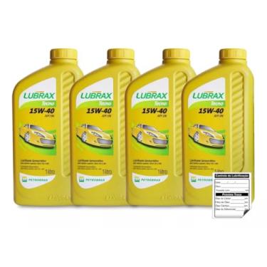 Imagem de Kit Troca de Óleo Lubrax 15w40 API SN Semissintético Para Motor 4 Litros