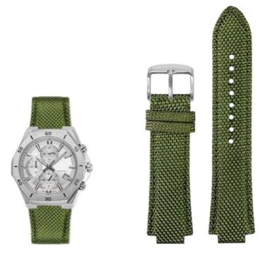 Imagem de waillynice Pulseira de relógio inferior de lona de nylon para Casio Edifice Series GST-B400 EFB-680 ECB-10D 26 x 14 pulseira (pino Armygreen SK)