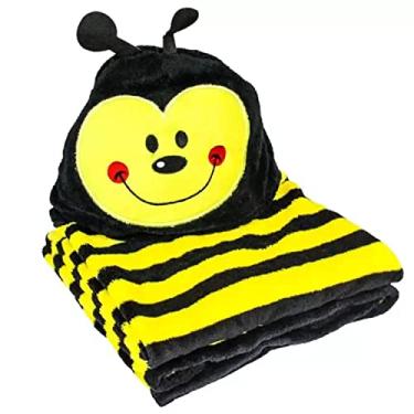 Imagem de Manta Baby com Capuz de Abelha Jolitex Amarelo/Preto Infantil Poliéster