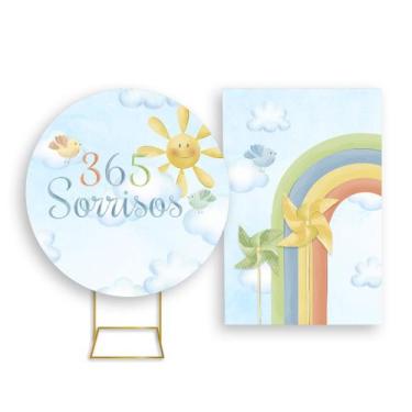 Imagem de Painel De Festa Redondo 1,50x1,50 + Painel Vertical 1,50x2,20 - 365 So
