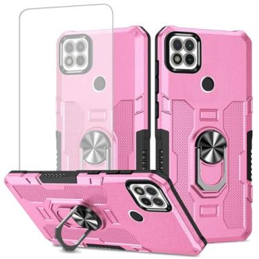 Imagem de Ueokeird Capa para Xiaomi Redmi 9C/Redmi 10A/Redmi 9C NFC/Redmi 9 Activ Capa com protetor de tela de vidro temperado, anel de metal resistente, suporte magnético, capa de telefone para Xiaomi Redmi 9C