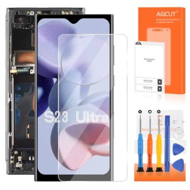Imagem de Tela OLED para Samsung Galaxy S23 Ultra de substituição para tela Samsung S23 Ultra LCD S918B S918U Montagem sensível ao toque digitalizador LCD com moldura (compatível com impressão digital, versão