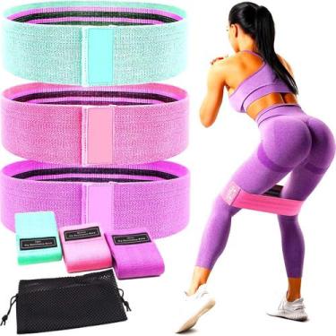 Imagem de Faixas Elásticas de Exercícios Treino Hip Resistance Bands Academia 3 