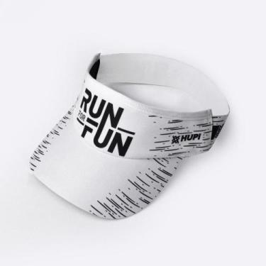 Imagem de Viseira para Corrida Hupi Run For Fun Branco, Branco, Preto