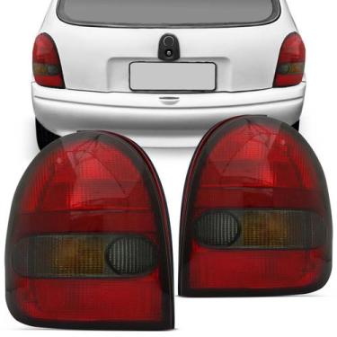 Imagem de Lanterna Traseira Corsa 1996 1997 1998 1999 Bicolor Fumê 2 Portas - Co