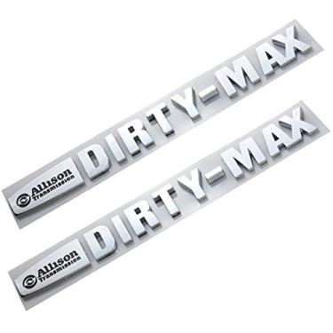Imagem de Conjunto de 2 pares de emblemas de caminhão Allison Transmission DIRTYMAX Duramax substituição para Chevrolet Silverado 2500 HD 3500 HD (cromado/preto)