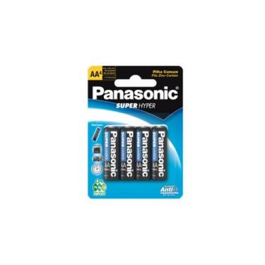 Imagem de Cartela 4 Pilhas Panasonic Super Hyper AA  Comum Peq. 1.5V