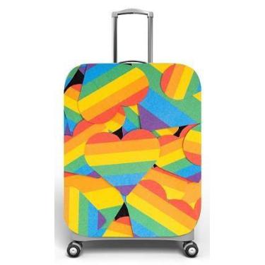 Imagem de Capa para mala de viagem G, medidas max C48x A75 x P29cm Estampa Coraç