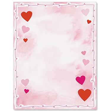 Imagem de Paperdirect Sweet Cupids Wish Hearts Vermelho Rosa Noivado Dia dos Namorados Papel Tema Papelaria, Papel de Borda, Papel Timbrado 21 x 28, 25 folhas, Papel de Escrita Premium Elegante, Papel