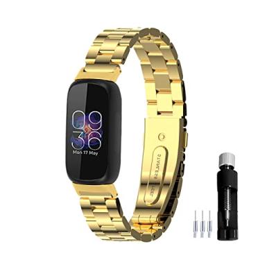 Imagem de Gheper Pulseira de relógio de metal compatível com Fitbit Inspire 3 pulseira de aço inoxidável de substituição para smartwatch inspire3 acessório para mulheres e homens