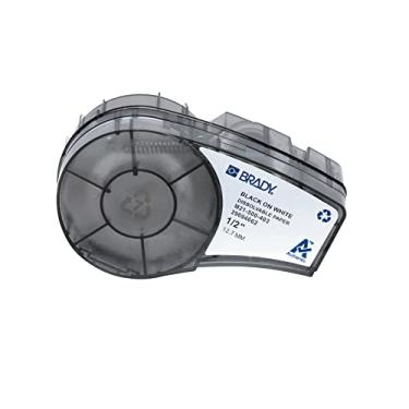 Imagem de Brady Autêntico (M21-500-403) Etiquetas dissolúveis em água para equipamentos, ID de instalação, marcação de piso, laboratório, Lean/5S, tubo/válvula, preto em branco Projetado para impressoras M210,