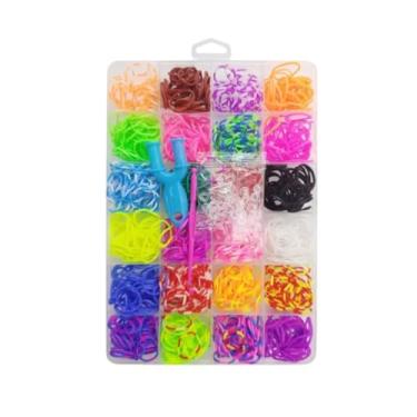 Imagem de Conjunto De Elástico Para Pulseiras E Anéis De Bijuteria Borracha Kit Com Cores Sortidas Acompanha Ferramenta em Y E Auxiliar + Fechos