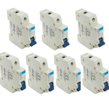 Imagem de Kit 7 unidades - disjuntor unipolar weg din 16a mdw-c 1 polo