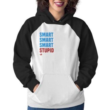 Imagem de Moletom Feminino Smart Things, Stupid People - Foca na Moda, Branco, P