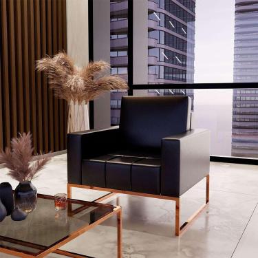 Imagem de Poltrona Atena Revestimento Sintético Preto