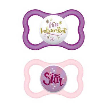 Imagem de Kit 2 Chupetas Bico de Silicone Air 6m + Rosa - mam