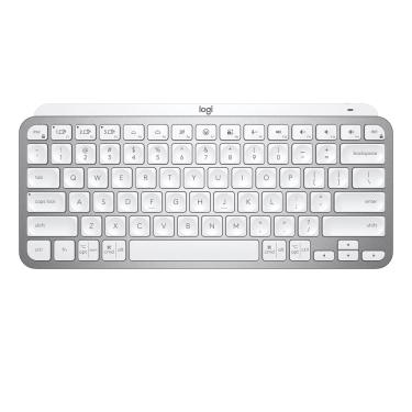 Imagem de Teclado Logitech mx Keys Mini sem fio iluminado em cinza pálido