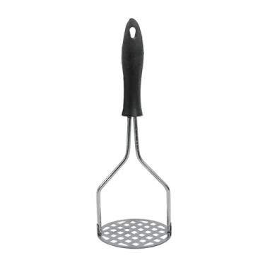 Imagem de Amassador de Batatas e Legumes em Aço Inox, Cabo Preto, 23 cm
