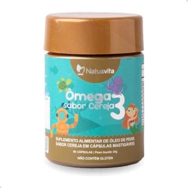 Imagem de 60 cápsulas Ômega 3 Sabor Cereja Cápsulas Mastigáveis com Óleo de Coco e Vitamina E